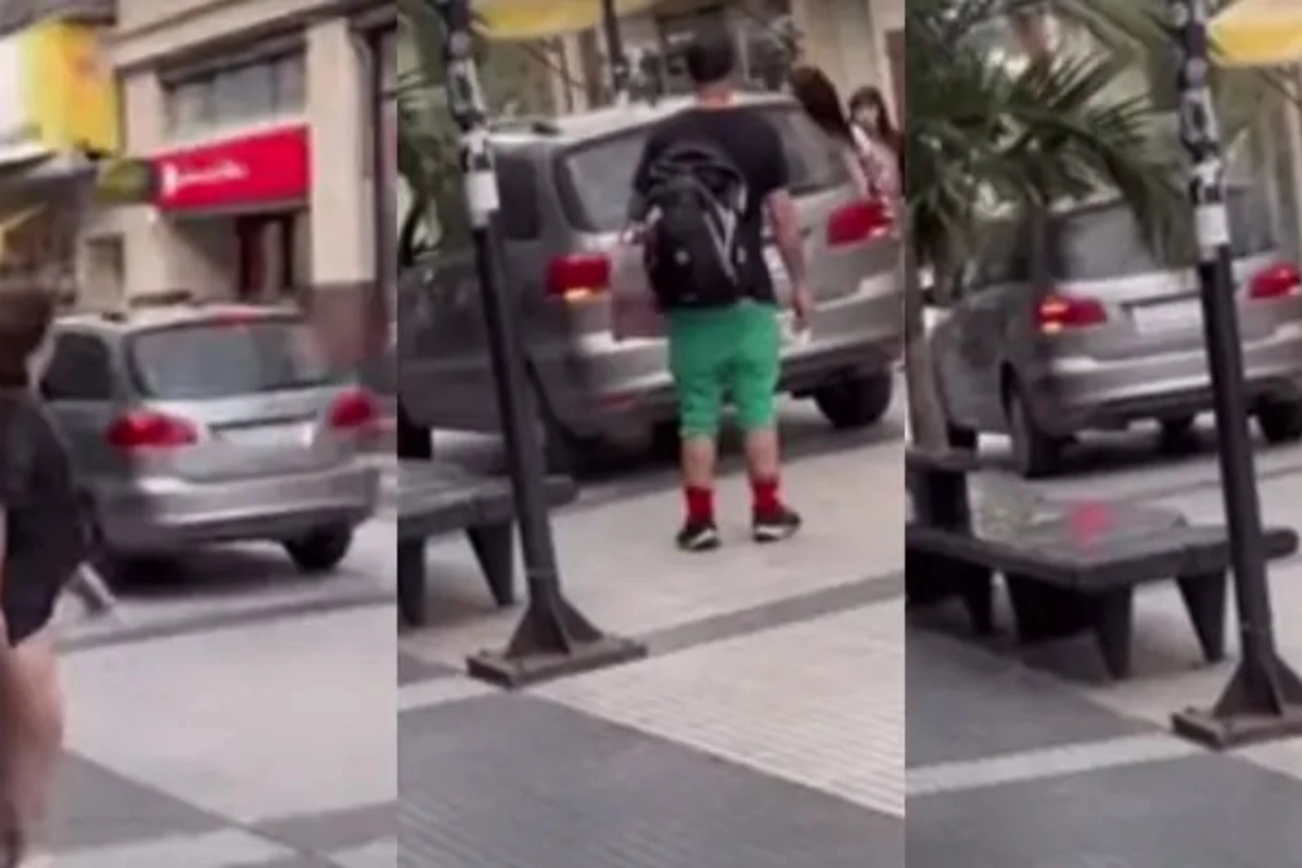 La mujer intentó cortar camino por la peatonal.