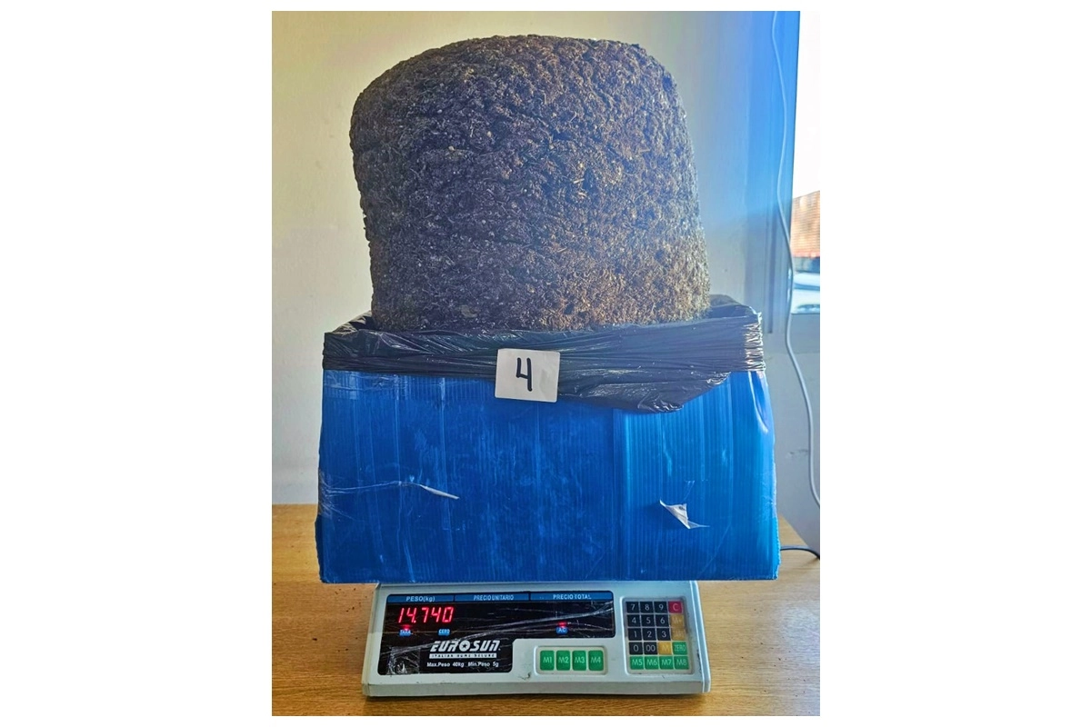 El cargamento totalizaba 57 kilos de marihuana