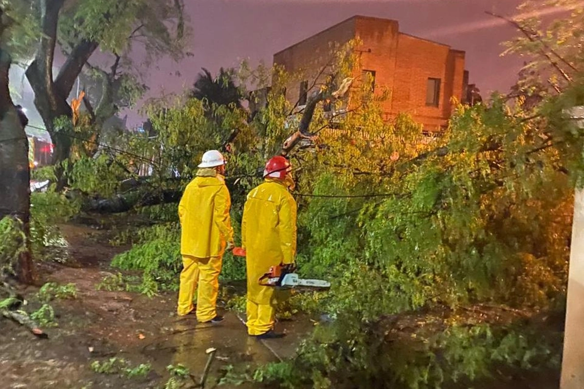 Hasta el momento se asistió a 14 familias afectadas por el temporal.