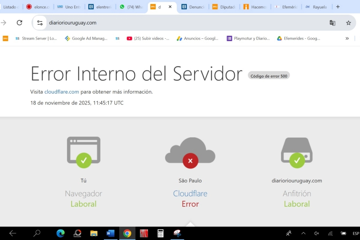 Interrupci&oacute;n global de internet afect&oacute; a Diario R&iacute;o Uruguay