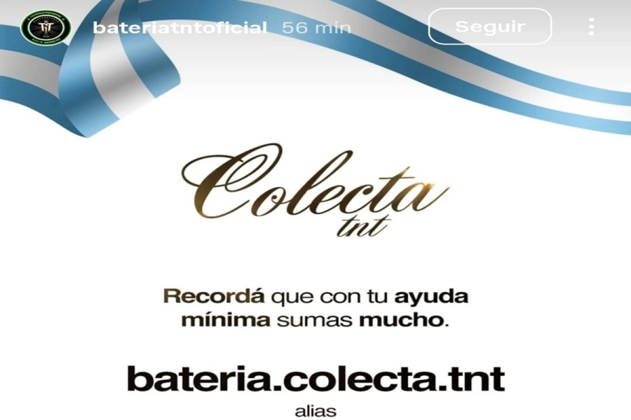 Historia de instagram de la bater&iacute;a con el alias para colaborar.