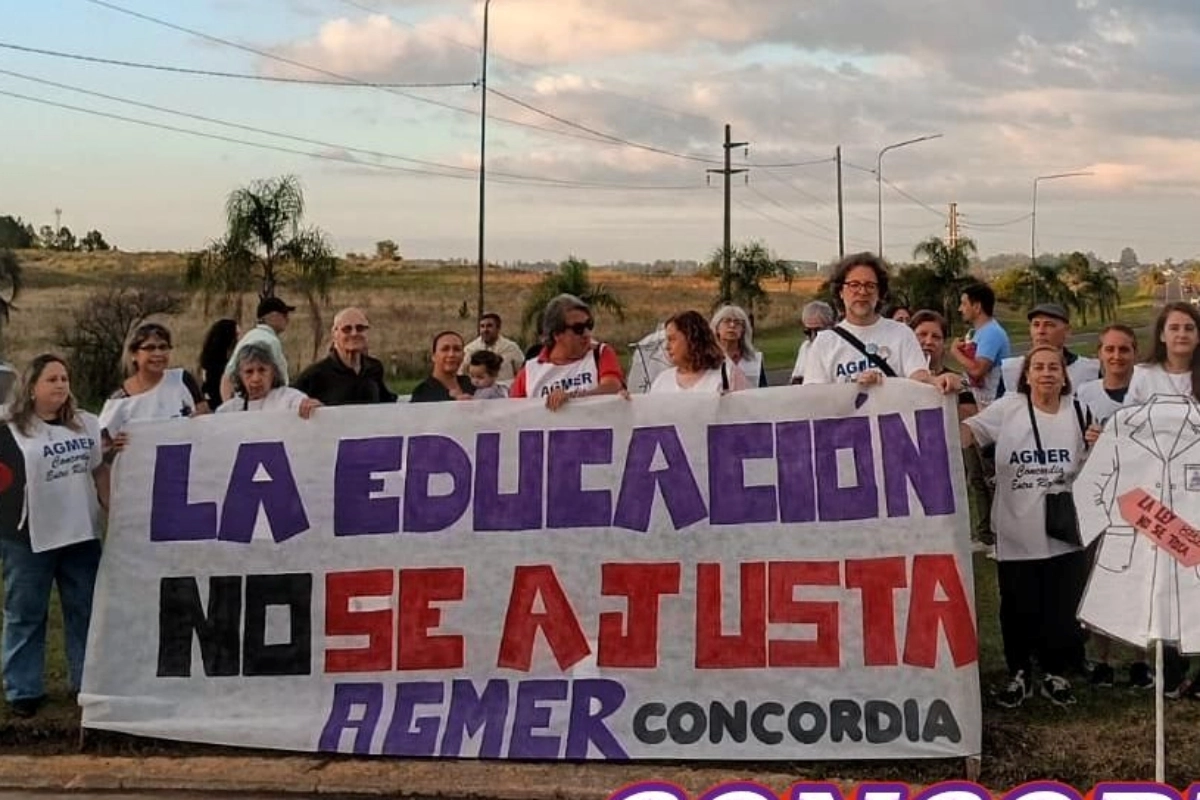 Docentes de Concordia se manifestaron este jueves.