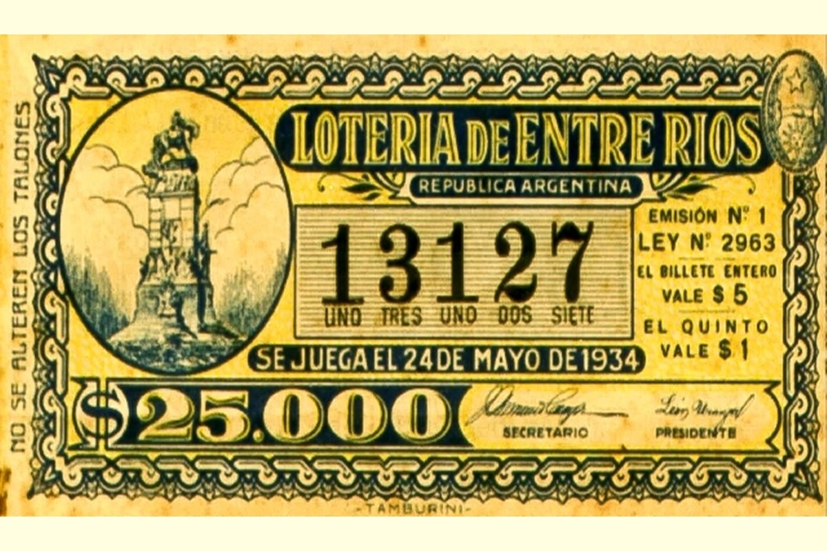 Uno de los boletos del hist&oacute;rico sorteo.
