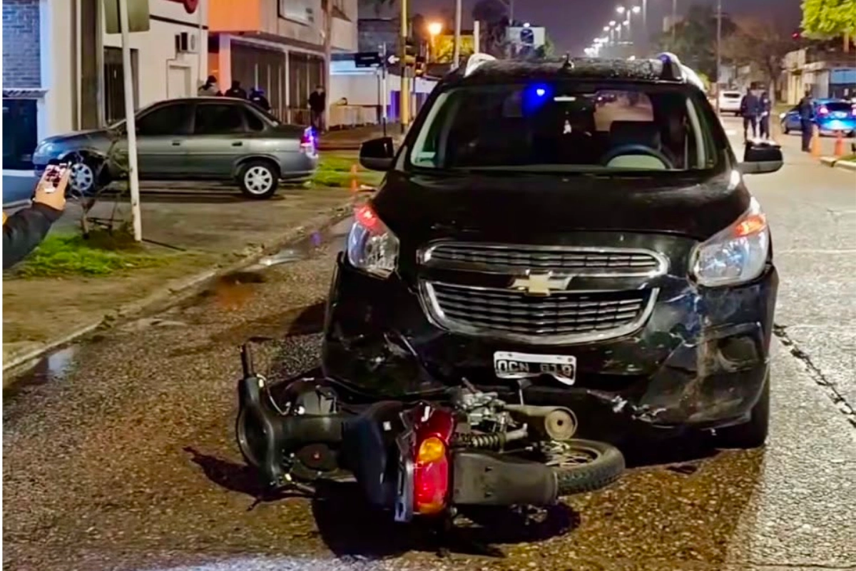 El choque se produjo en la esquina de san Lorenzo y Laprida