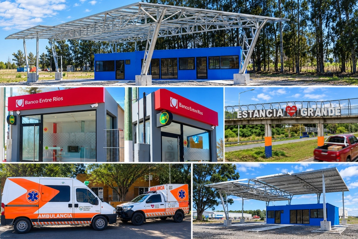 Estancia Grande avanza en la construcci&oacute;n de su Terminal de &Oacute;mnibus.
