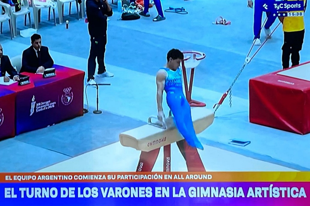 Mayol en la prueba de caballete con arzones.